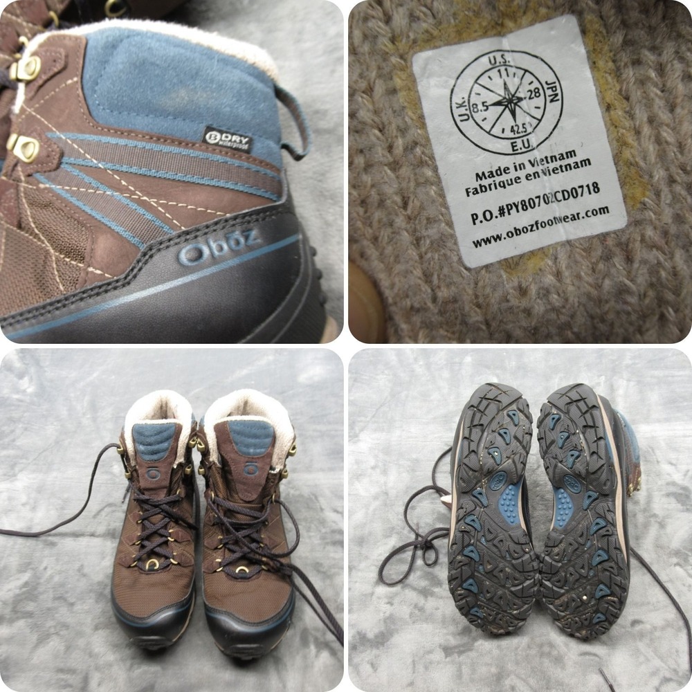Oboz Juniper Boots Womens 11 Brown Bridget Mid Waterproof Hiking Lace-Up Outdoor